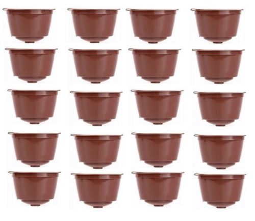 20db Újratölthető kávékapszula Nescafe Dolce Gusto kávégéphez, barna színben